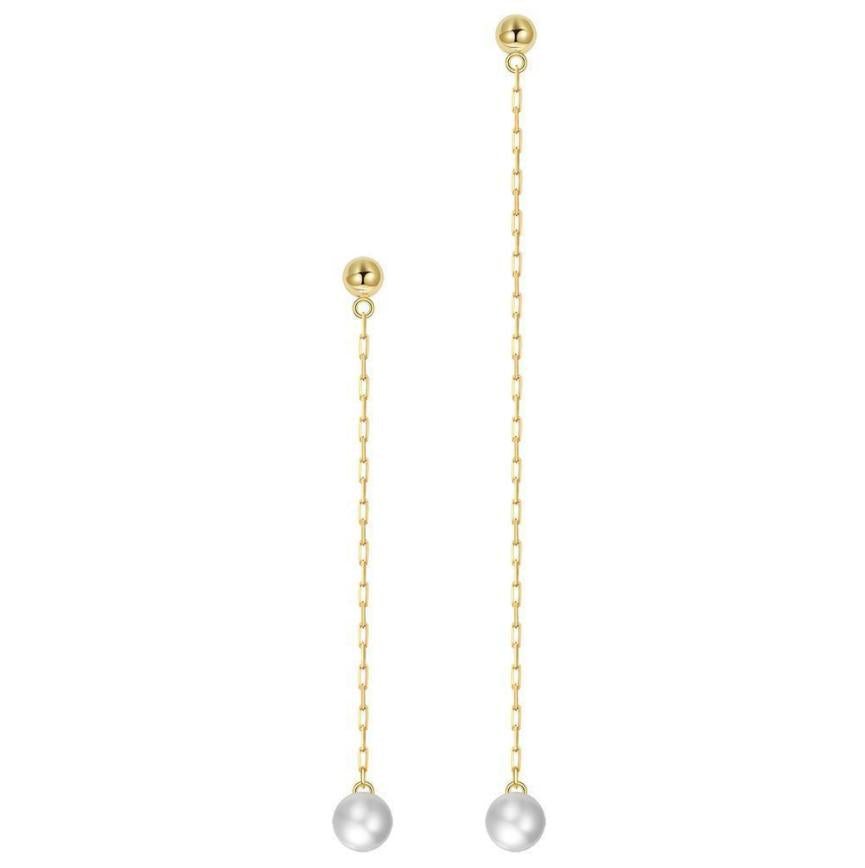 Earrings freshwater pearl sterling silver GPE42 - earrings - sterling silver - freshwater pearl - Amberliss