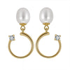 Earrings freshwater pearl sterling silver GPE43 - earrings - sterling silver - freshwater pearl - Amberliss