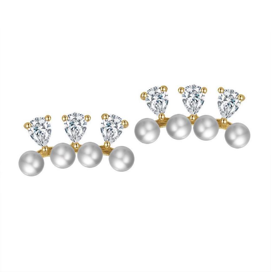 Earrings freshwater pearl sterling silver GPE44 - earrings - sterling silver - freshwater pearl - Amberliss