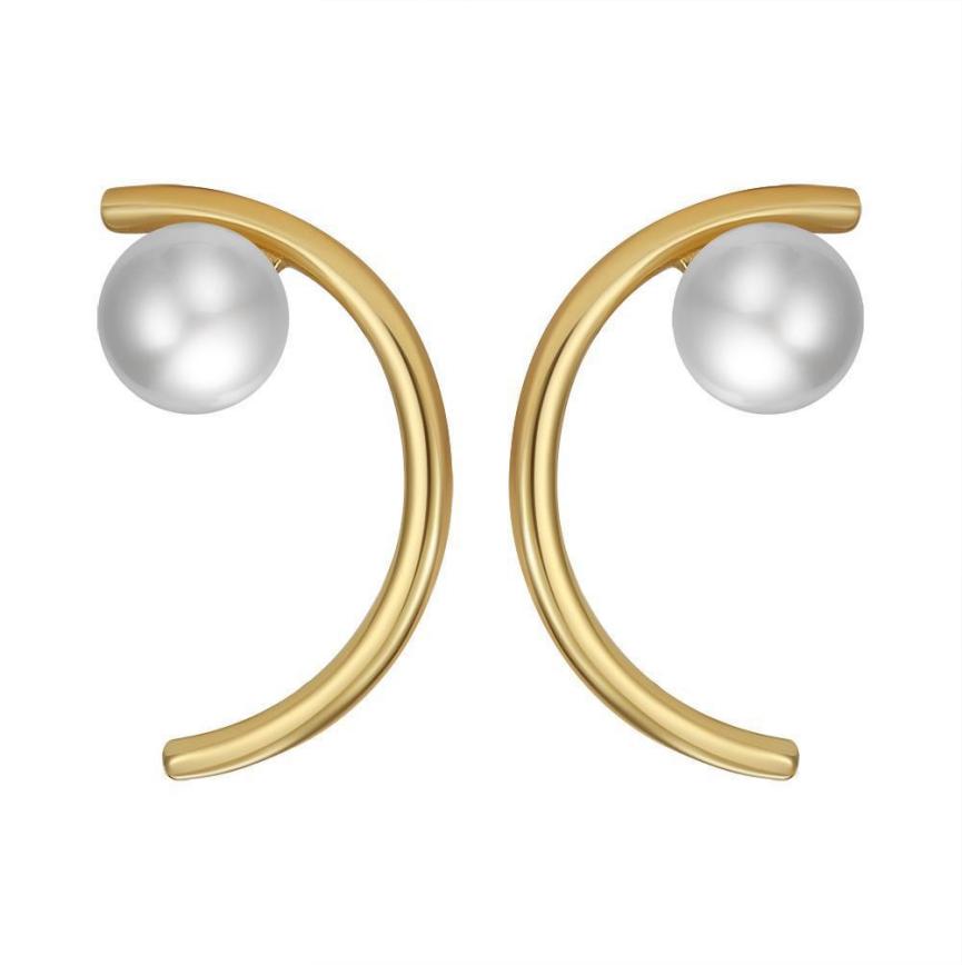 Earrings freshwater pearl sterling silver GPE46 - earrings - sterling silver - freshwater pearl - Amberliss