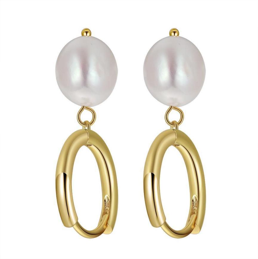Earrings freshwater pearl sterling silver GPE50 - earrings - sterling silver - freshwater pearl - Amberliss