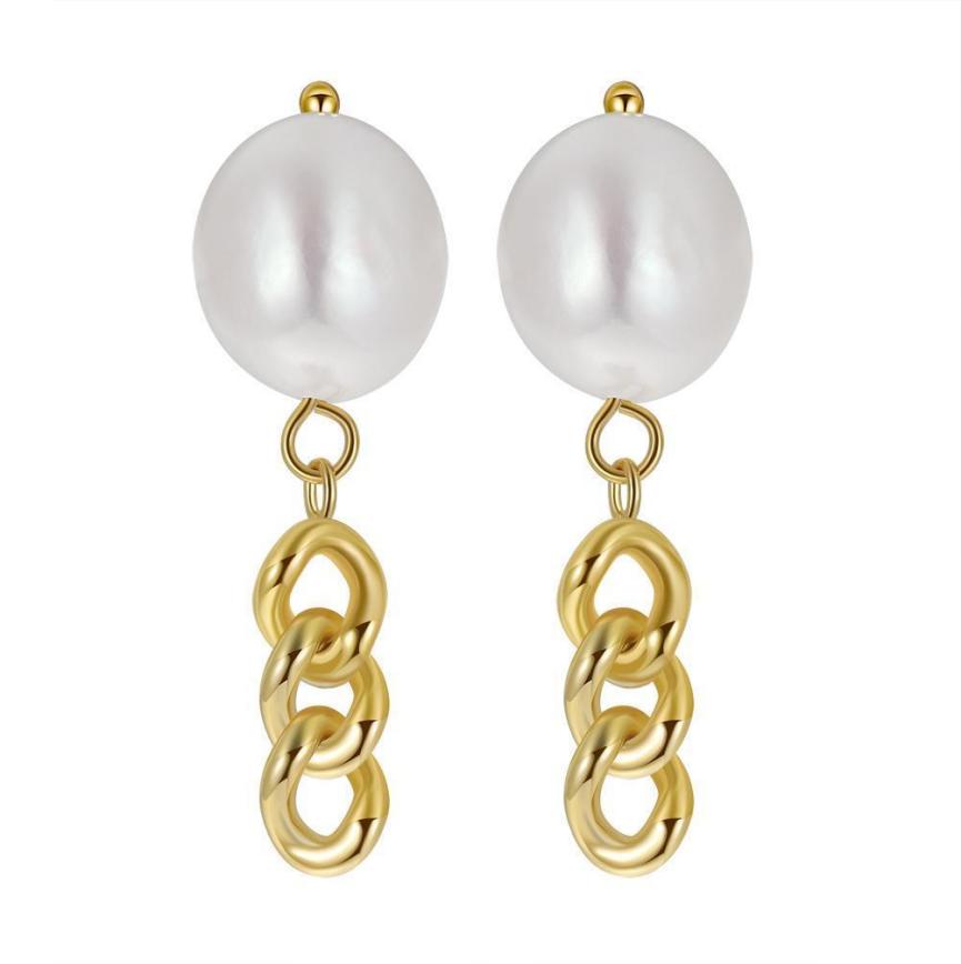 Earrings freshwater pearl sterling silver GPE51 - earrings - sterling silver - freshwater pearl - Amberliss