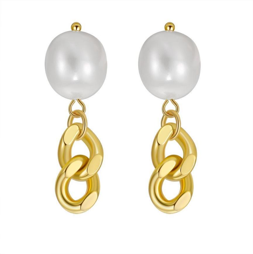 Earrings freshwater pearl sterling silver GPE53 - earrings - sterling silver - freshwater pearl - Amberliss