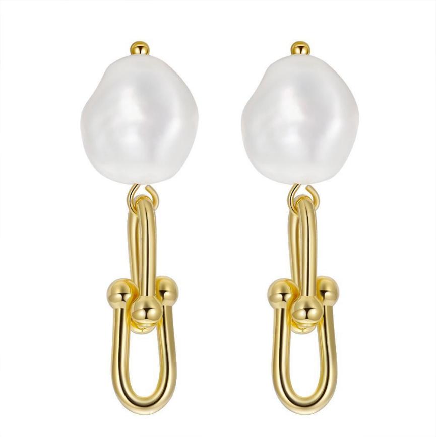 Earrings freshwater pearl sterling silver GPE54 - earrings - sterling silver - freshwater pearl - Amberliss