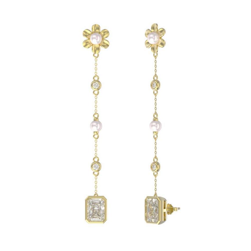 Earrings freshwater pearl sterling silver GPE57 - earrings - sterling silver - freshwater pearl - Amberliss