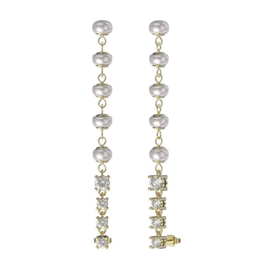 Earrings freshwater pearl sterling silver GPE60 - earrings - sterling silver - freshwater pearl - Amberliss