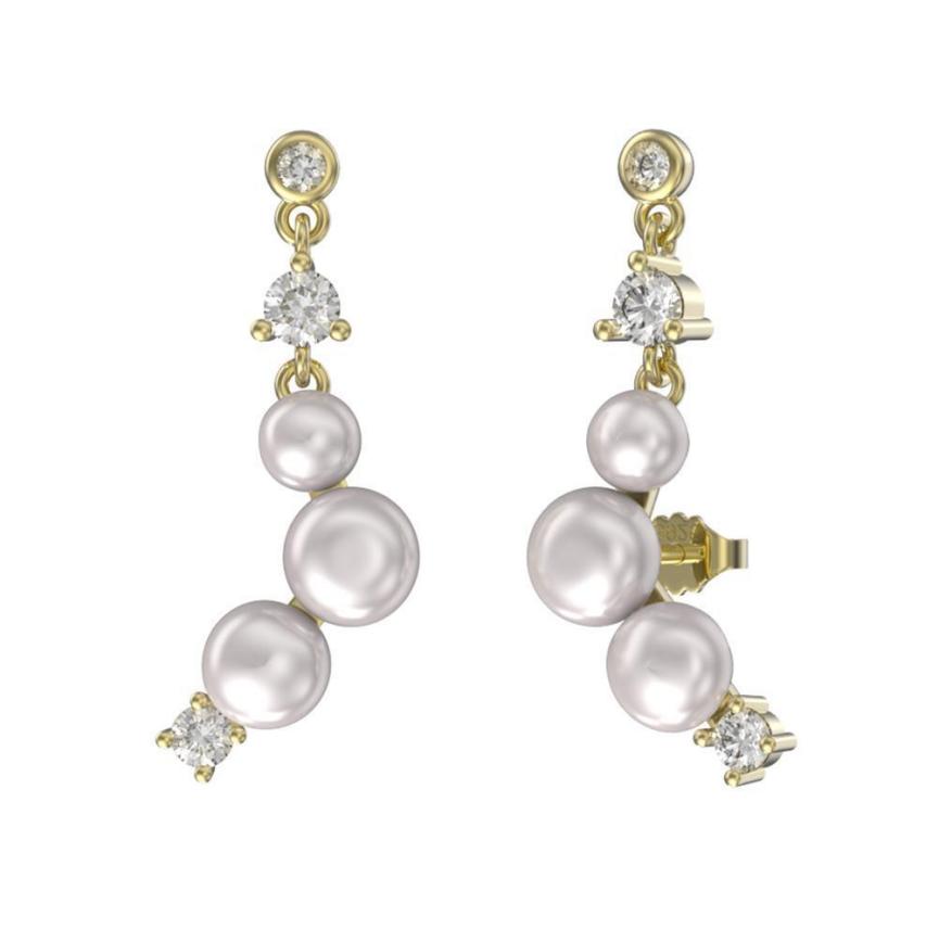 Earrings freshwater pearl sterling silver GPE63 - earrings - sterling silver - freshwater pearl - Amberliss