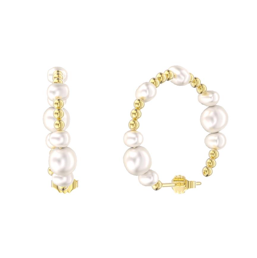 Earrings freshwater pearl sterling silver GPE71 - earrings - sterling silver - freshwater pearl - Amberliss