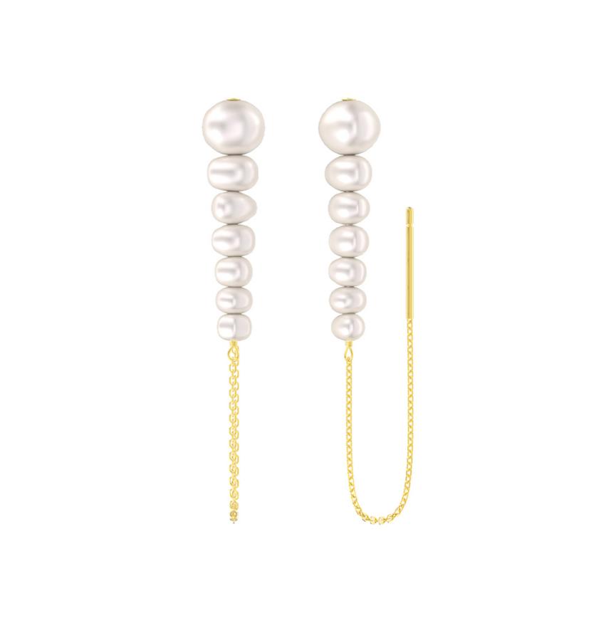 Earrings freshwater pearl sterling silver GPE72 - earrings - sterling silver - freshwater pearl - Amberliss