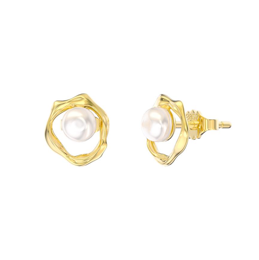 Earrings freshwater pearl sterling silver GPE74 - earrings - sterling silver - freshwater pearl - Amberliss