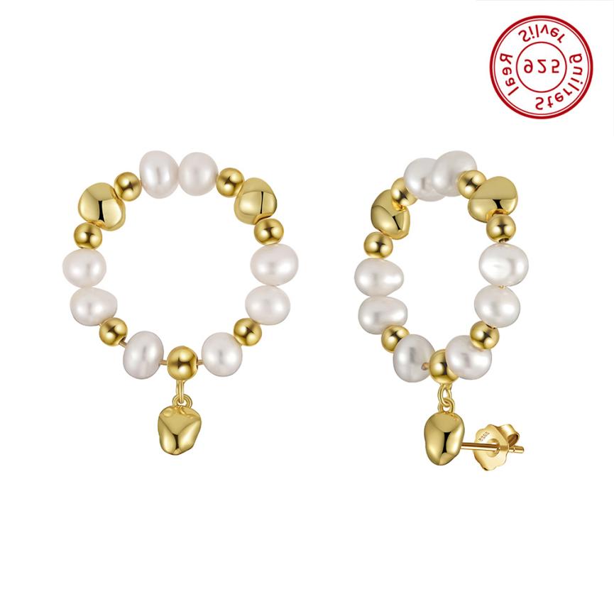Earrings freshwater pearl sterling silver GPE77 - earrings - sterling silver - freshwater pearl - Amberliss