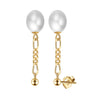 Earrings freshwater pearl sterling silver GPE80 - earrings - sterling silver - freshwater pearl - Amberliss