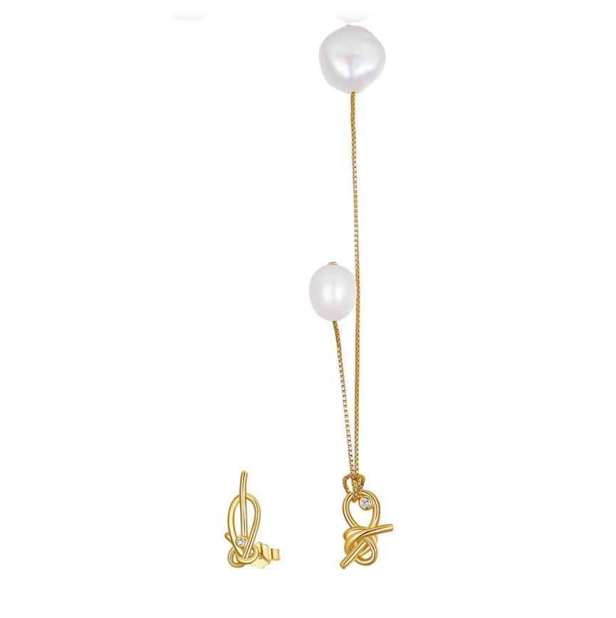 Earrings freshwater pearl sterling silver GPE85 - earrings - sterling silver - freshwater pearl - Amberliss