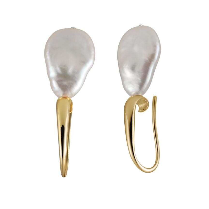 Earrings freshwater pearl sterling silver GPE90 - earrings - sterling silver - freshwater pearl - Amberliss