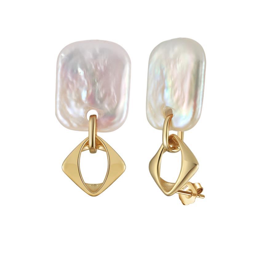Earrings freshwater pearl sterling silver GPE91 - earrings - sterling silver - freshwater pearl - Amberliss