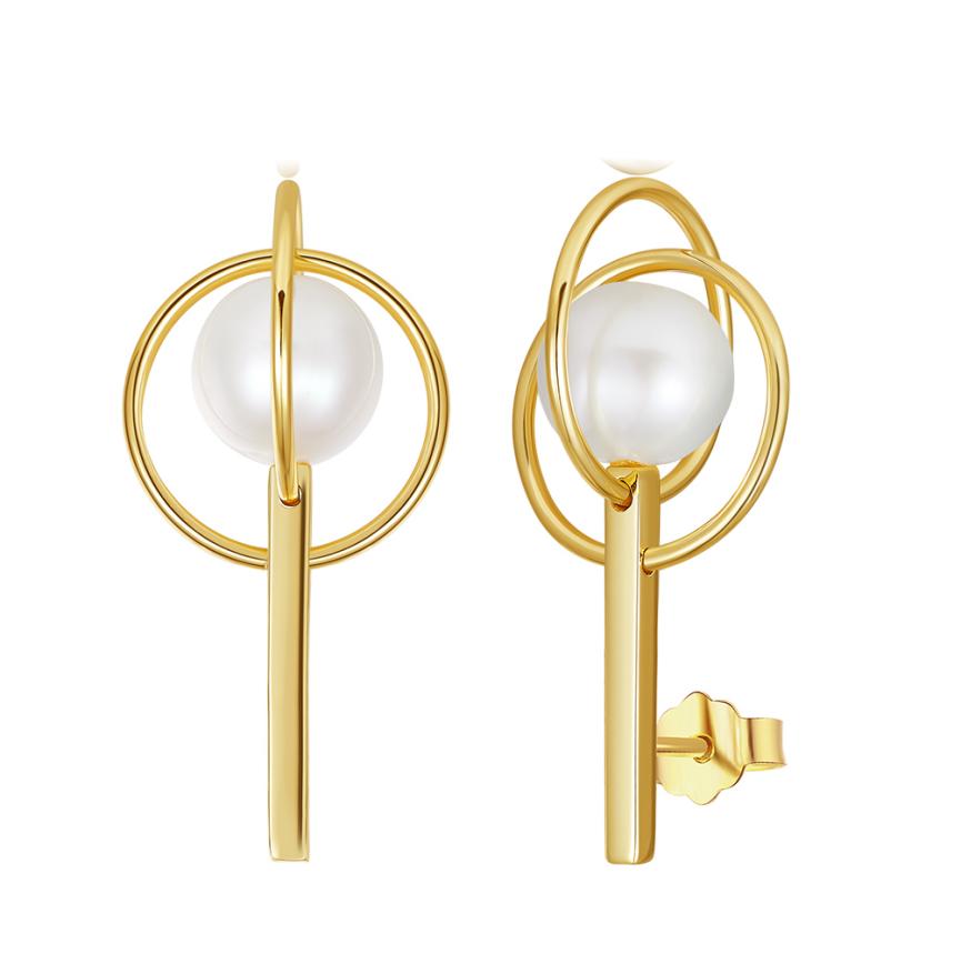 Earrings freshwater pearl sterling silver GPE93 - earrings - sterling silver - freshwater pearl - Amberliss