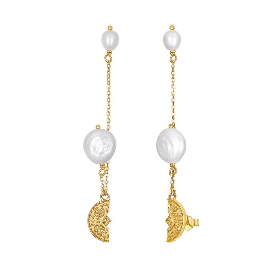 Earrings freshwater pearl sterling silver GPE95 - earrings - sterling silver - freshwater pearl - Amberliss