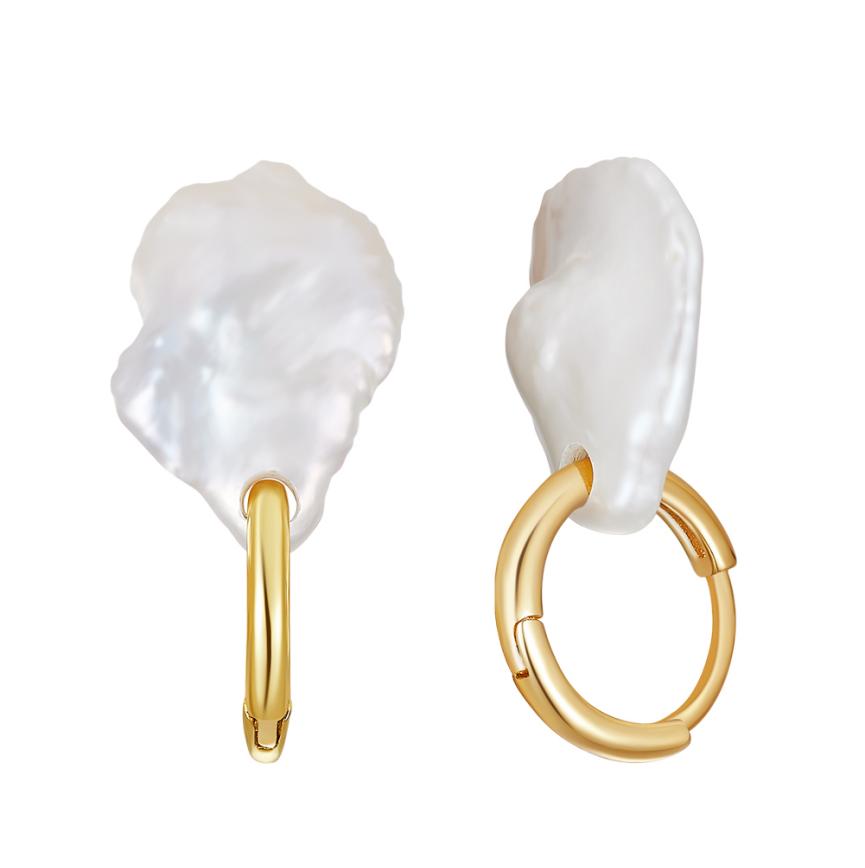 Earrings freshwater pearl sterling silver GPE97 - earrings - sterling silver - freshwater pearl - Amberliss