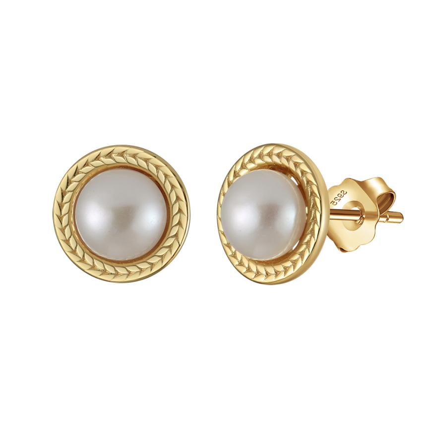 Earrings freshwater pearl sterling silver GPE98 - earrings - sterling silver - freshwater pearl - Amberliss