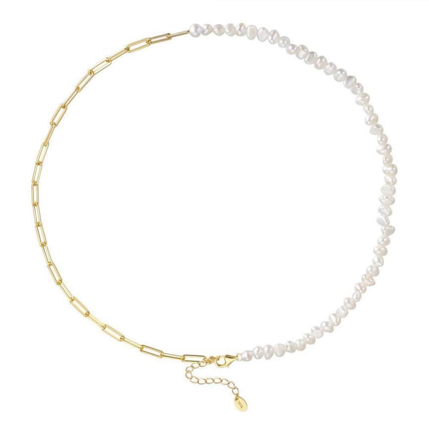 Necklace freshwater pearl sterling silver GPN13 - necklace - sterling silver - freshwater pearl - Amberliss