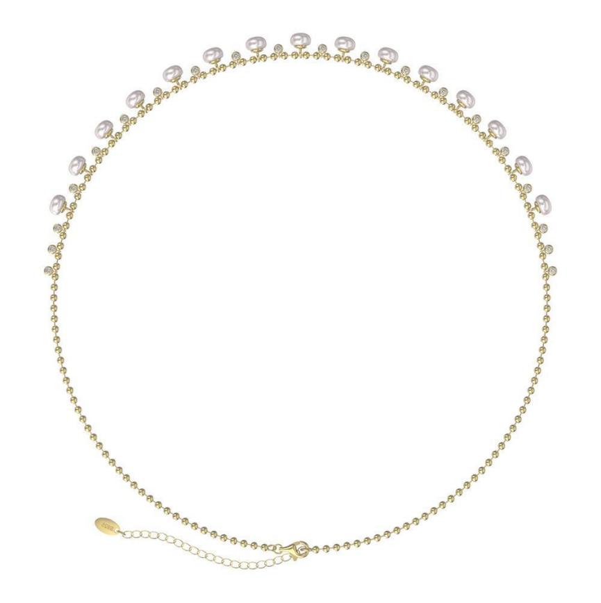 Necklace freshwater pearl sterling silver GPN37 - necklace - sterling silver - freshwater pearl - Amberliss