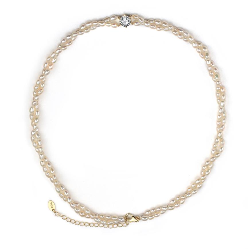 Necklace freshwater pearl sterling silver GPN60 - necklace - sterling silver - freshwater pearl - Amberliss