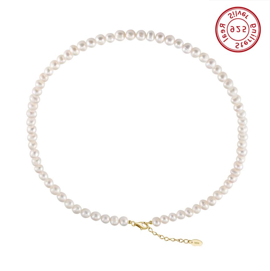 Necklace freshwater pearl sterling silver GPN74 - necklace - sterling silver - freshwater pearl - Amberliss