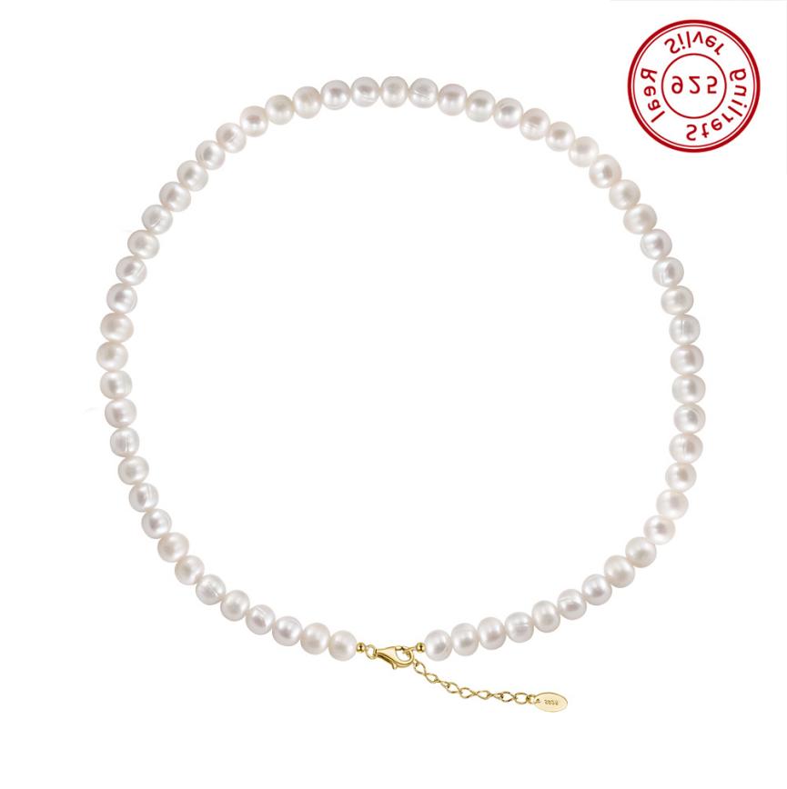 Necklace GPN75 - necklace - sterling silver - freshwater pearl - Amberliss