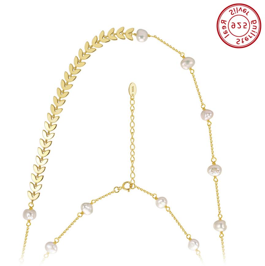 Necklace freshwater pearl sterling silver +Cultured Freshwater Pearl GPN88 - necklace - sterling silver - - Amberliss