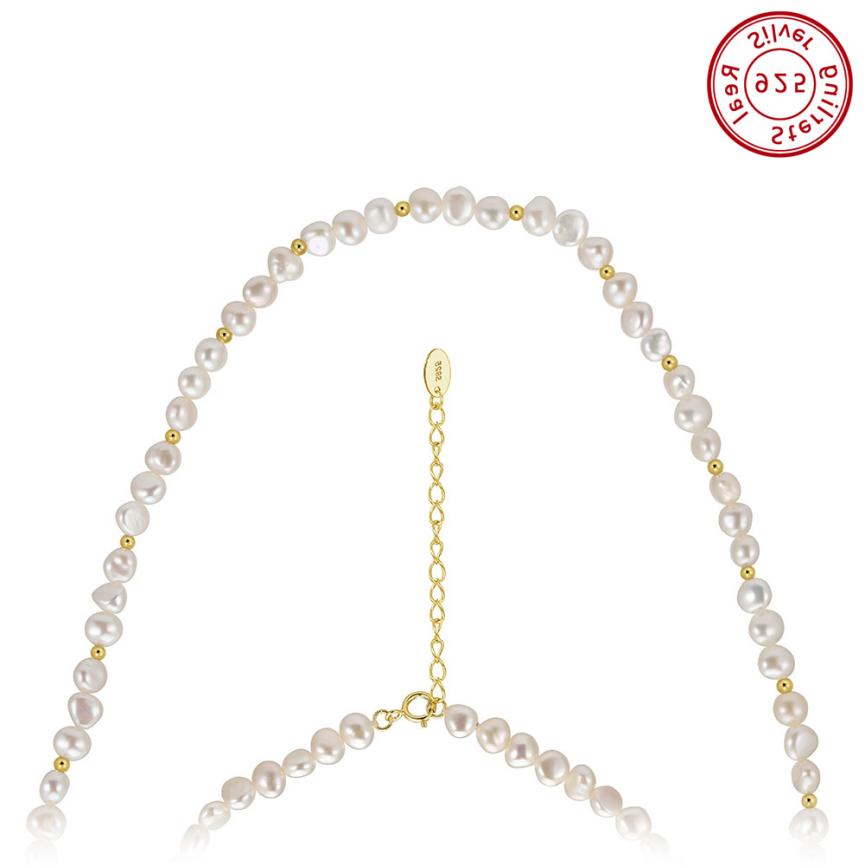 Necklace freshwater pearl sterling silver +Cultured Freshwater Pearl GPN94 - necklace - sterling silver - - Amberliss