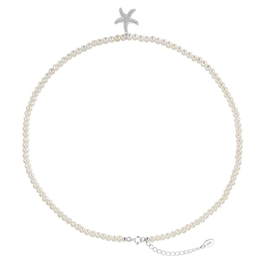 Necklace freshwater pearl sterling silver +Cultured Freshwater Pearl GPN96 - necklace - sterling silver - - Amberliss