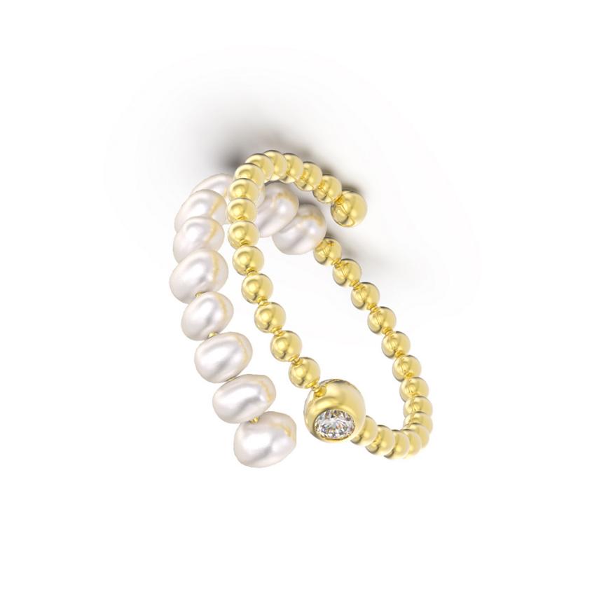 Ring freshwater pearl sterling silver GPR12 - ring - sterling silver - freshwater pearl - Amberliss