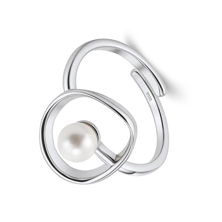 Ring freshwater pearl sterling silver+Cultured Freshwater Pearl GPR28 - ring - sterling silver - freshwater pearl - Amberliss
