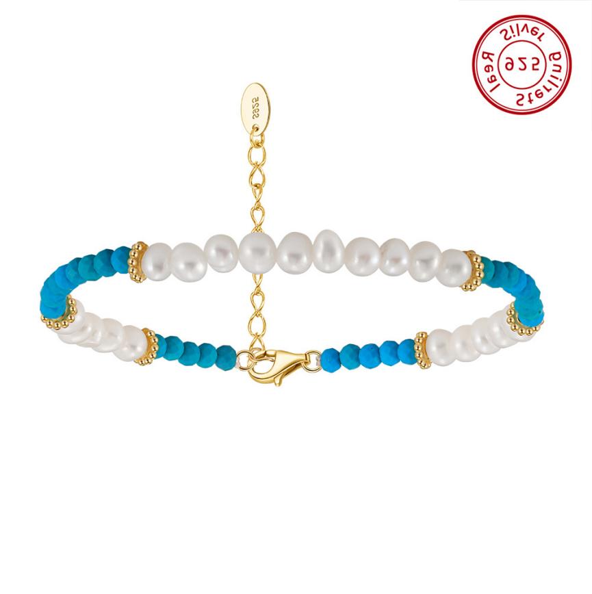 Bracelet freshwater pearl sterling silver MPB01 - bracelet - sterling silver - freshwater pearl - Amberliss