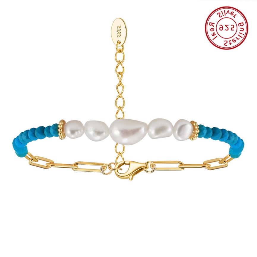 Bracelet freshwater pearl sterling silver MPB03 - bracelet - sterling silver - freshwater pearl - Amberliss