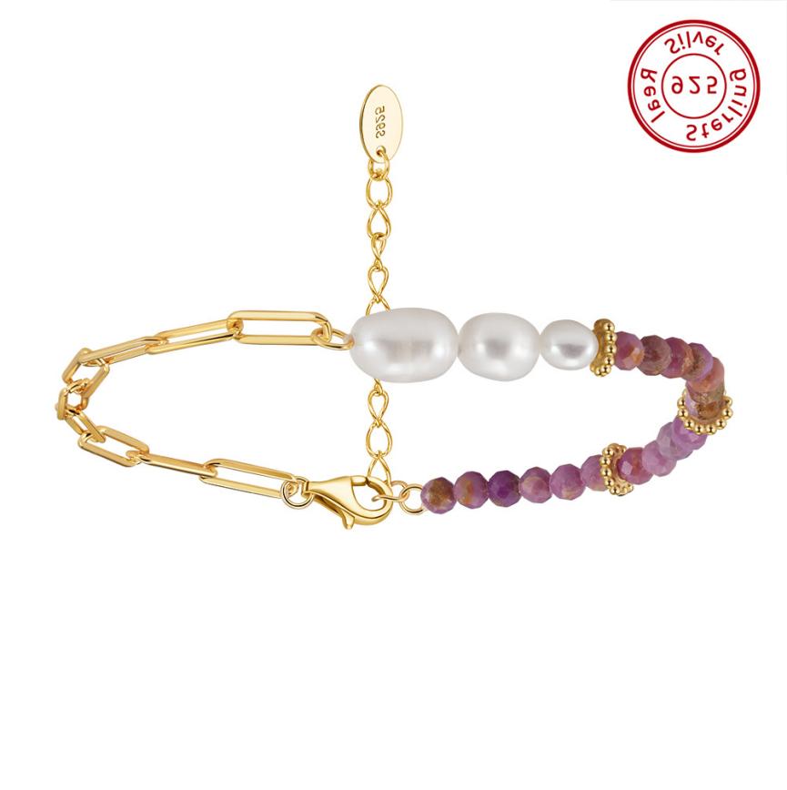 Bracelet freshwater pearl sterling silver MPB05 - bracelet - sterling silver - freshwater pearl - Amberliss