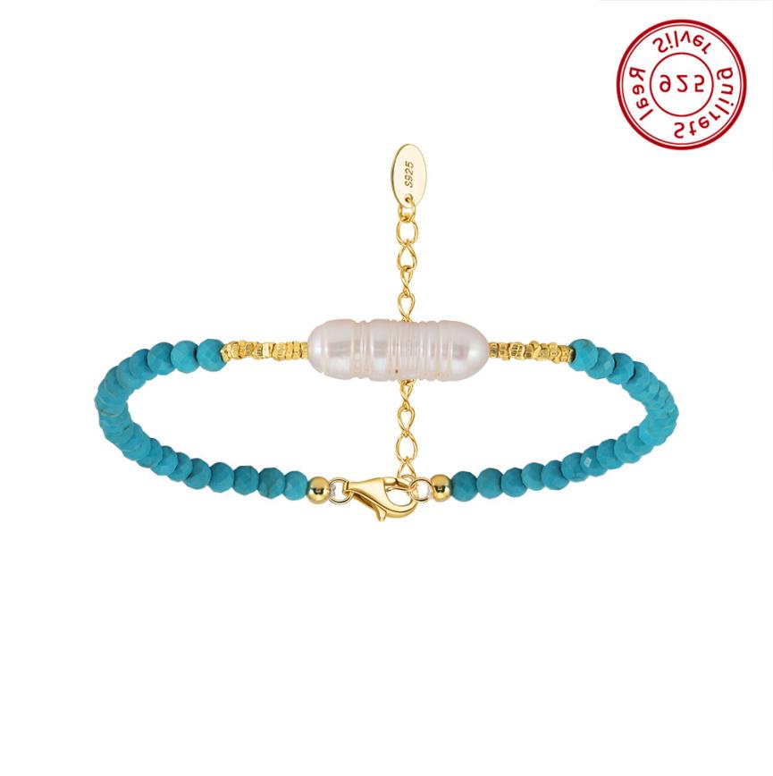 Bracelet freshwater pearl 14K Gold Plated MPB07 - bracelet - sterling silver - freshwater pearl - Amberliss