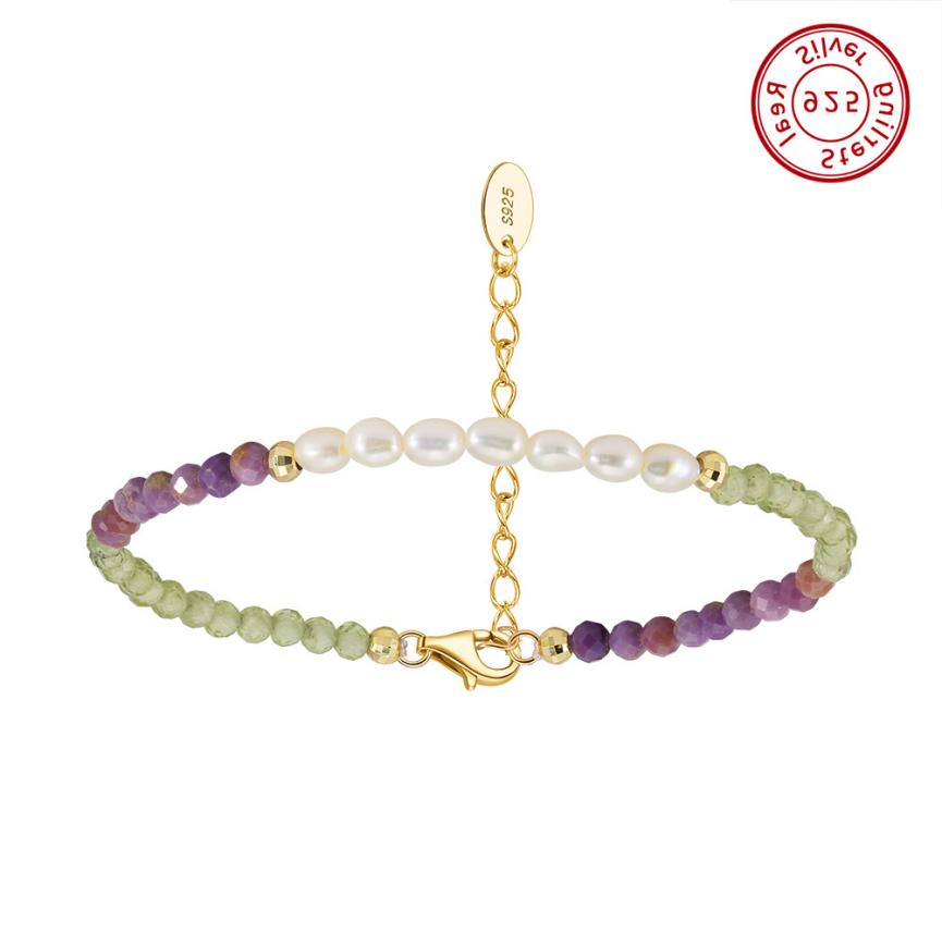 Bracelet freshwater pearl 14K Gold Plated MPB09 - bracelet - sterling silver - freshwater pearl - Amberliss