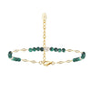 Bracelet freshwater pearl sterling silver+Freshwater Pearl+Natural Malachite - bracelet - sterling silver - - Amberliss