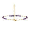 Bracelet freshwater pearl sterling silver+Freshwater Pearl+Natural Amethyst - bracelet - sterling silver - - Amberliss