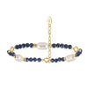 Bracelet freshwater pearl sterling silver+Freshwater Pearl+Natural Lapis Lazuli - bracelet - sterling silver - - Amberliss