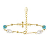 Bracelet freshwater pearl sterling silver+Freshwater Pearl+Turquoise MPB23 - bracelet - sterling silver - - Amberliss