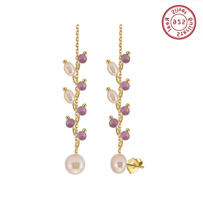 Earrings freshwater pearl 14K Gold Plated MPE05 - earrings - sterling silver - freshwater pearl - Amberliss