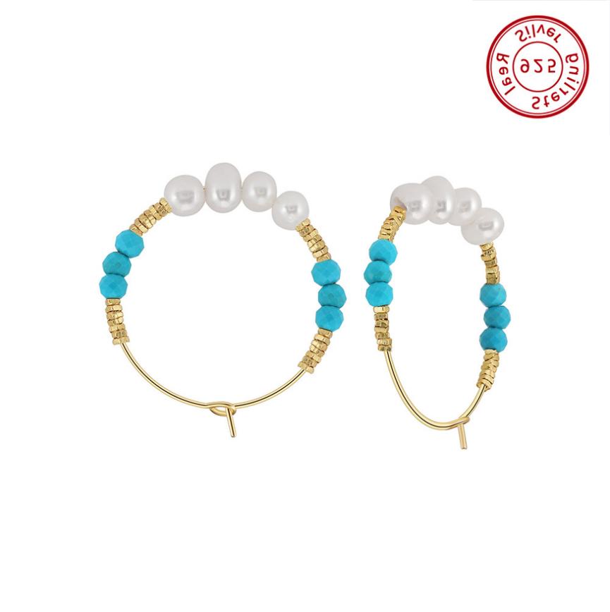 Earrings freshwater pearl 14K Gold Plated MPE07 - earrings - sterling silver - freshwater pearl - Amberliss