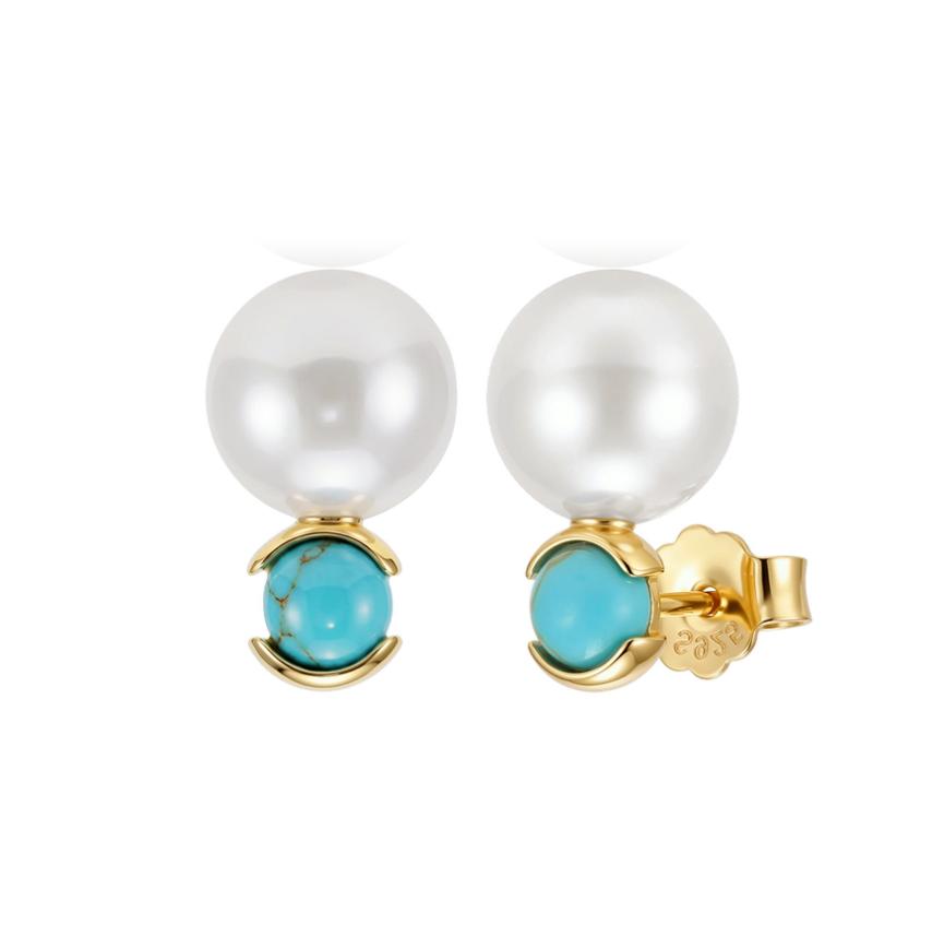 Earrings freshwater pearl MPE08 - earrings - sterling silver - freshwater pearl - Amberliss