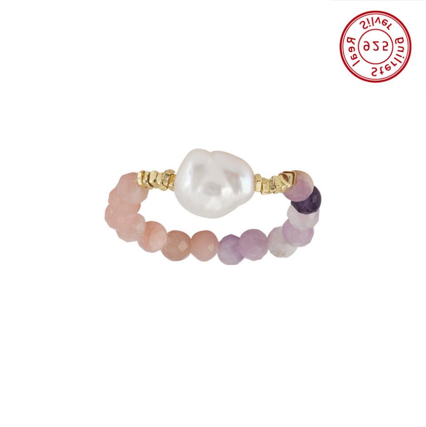 Ring freshwater pearl 14K Gold Plated MPR02 - ring - sterling silver - freshwater pearl - Amberliss