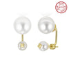 Earrings sterling silver&Shell Pearl PSE03-W - earrings - sterling silver - freshwater pearl - Amberliss