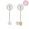 Earrings sterling silver&Shell Pearl PSE04-W - earrings - sterling silver - freshwater pearl - Amberliss