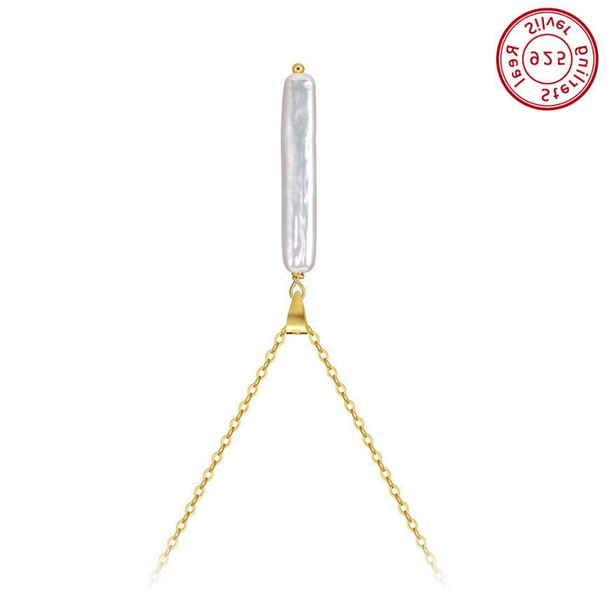 Necklace freshwater pearl sterling silver +Cultured Freshwater Pearl SGPN91 - necklace - sterling silver - - Amberliss